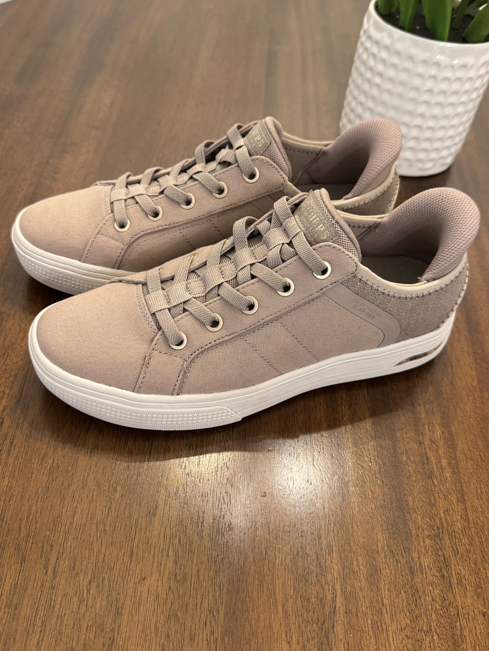 Skechers Women's Taupe Slip-On Sneakers